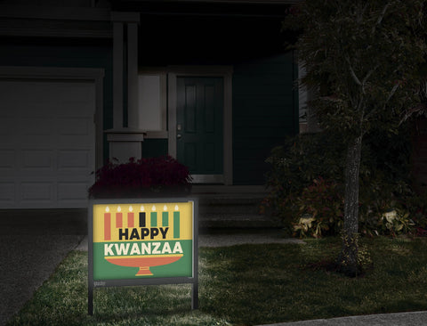 Happy Kwanza Kinara Yard Sign Front Door