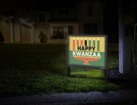 Happy Kwanza Kinara Yard Sign Mailbox