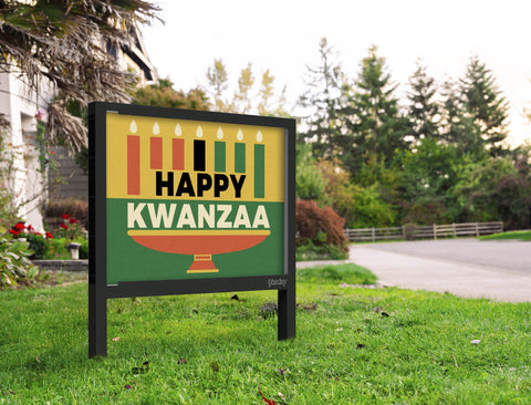 Happy Kwanza Kinara Yard Sign Yard