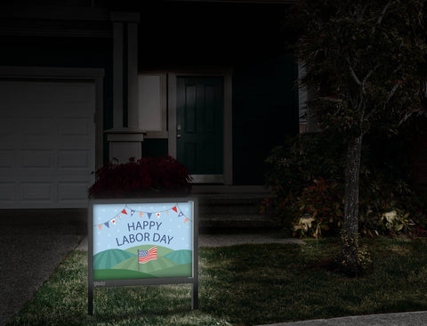 Happy Labor Day Scene Yardsy Sign Front Door