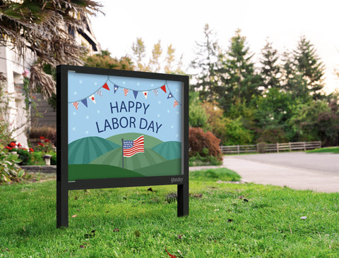 Happy Labor Day Scene Yardsy Sign Yard