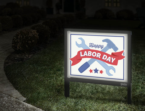 Happy Labor Day Yardsy Sign Walkway