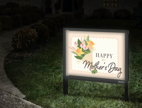 Happy Mothers Day Bouquet Yardsy Sign Walkway