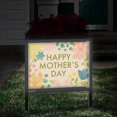 Happy Mothers Day Watercolor Floral Yardsy Sign Front Door.Jpg