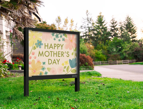 Happy Mothers Day Watercolor Floral Yardsy Sign Yard