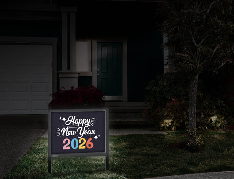 Happy New Year 2026 Yardsy Sign Front Door