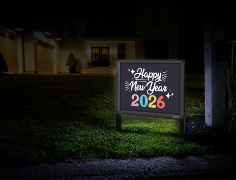 Happy New Year 2026 Yardsy Sign Mailbox