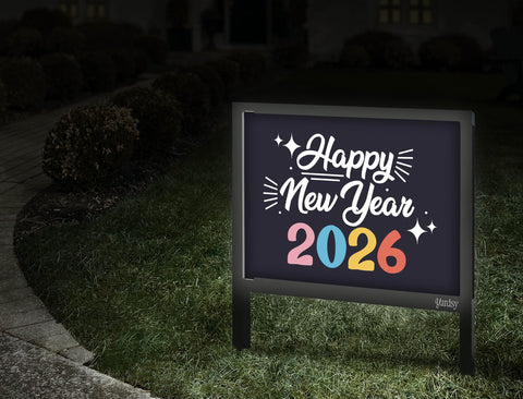 Happy New Year 2026 Yardsy Sign Walkway
