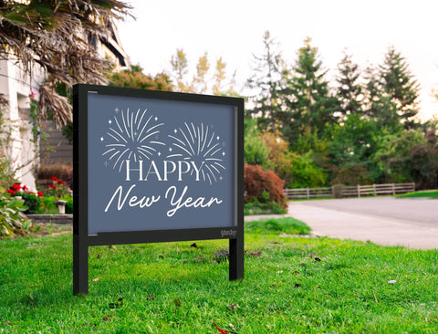 Happy New Year Minimalist Yardsy Sign Yard