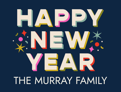Happy New Year Multicolor Custom Yardsy Sign yard sign