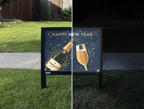 Happy New Year Toast Yardsy Sign yard sign