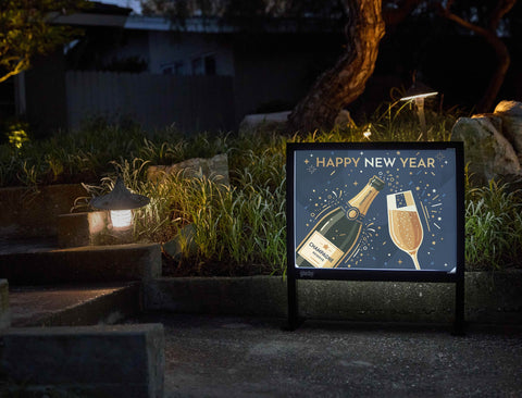 Happy New Year Toast Yardsy Sign yard sign