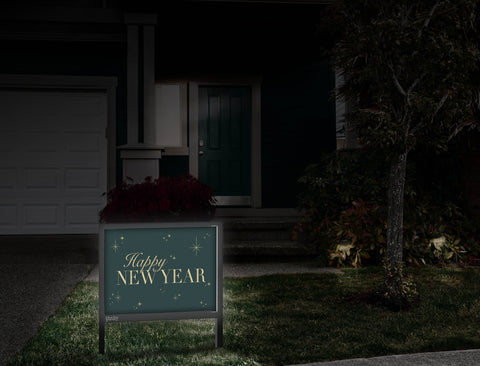 Happy New Year Yard Sign Front Door