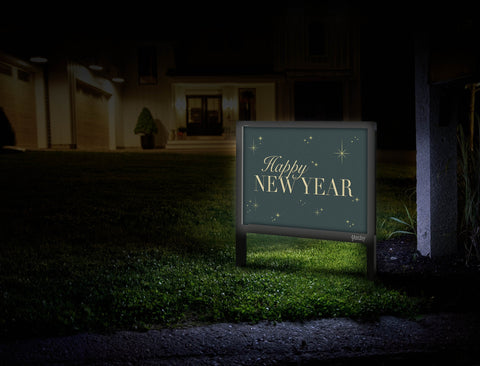 Happy New Year Yard Sign Mailbox