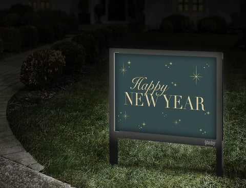 Happy New Year Yard Sign Walkway