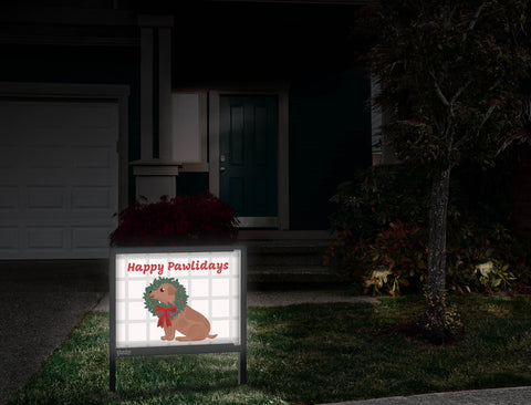 Happy Pawlidays Yardsy Sign Front Door