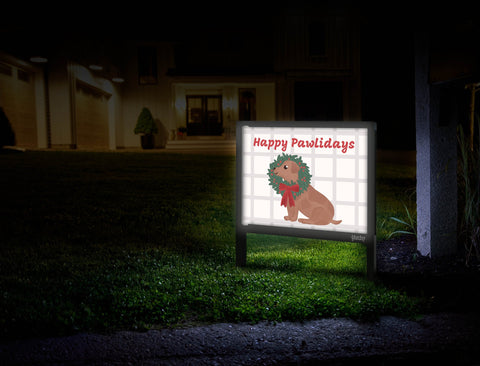 Happy Pawlidays Yardsy Sign Mailbox