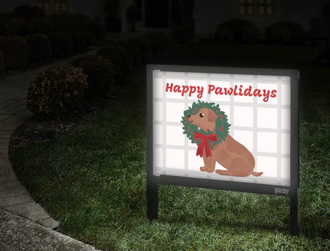 Happy Pawlidays Yardsy Sign Walkway