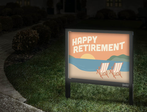 Happy Retirement Vacation Yardsy Sign Walkway