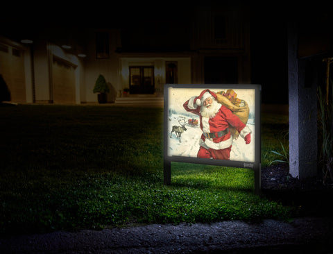 Happy Santa Christmas Classic Yardsy Sign Mailbox.Jpg