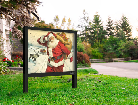 Happy Santa Christmas Classic Yardsy Sign Yard.Jpg