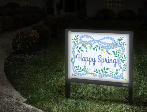 Happy Spring Bow Yardsy Sign Walkway