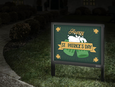 Happy St Patricks Day Cheers Yardsy Sign Walkway