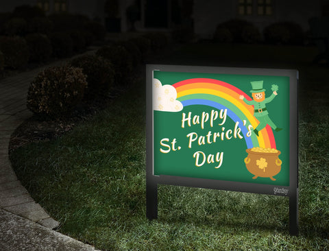 Happy St Patricks Day Leprechaun Yardsy Sign Walkway