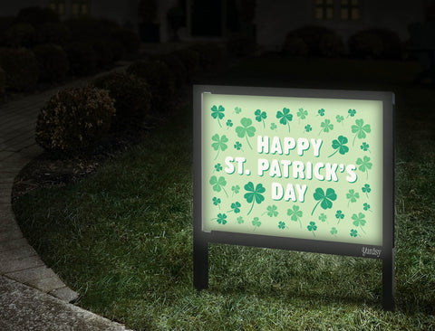 Happy St Patricks Day Shamrock Yardsy Sign Walkway