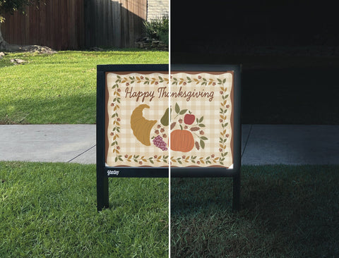 Happy Thanksgiving Fall Cornucopia Yardsy Sign yard sign