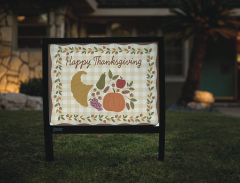 Happy Thanksgiving Fall Cornucopia Yardsy Sign yard sign