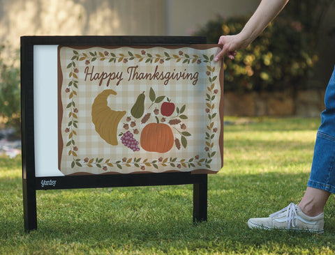 Happy Thanksgiving Fall Cornucopia Yardsy Sign yard sign