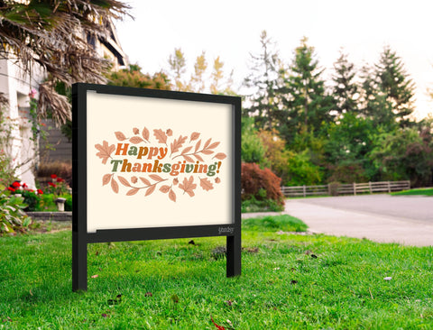 Happy Thanksgiving Leaves Custom Yardsy Sign Yard