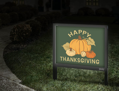Happy Thanksgiving Pumpkin Arrangement Yardsy Sign Walkway