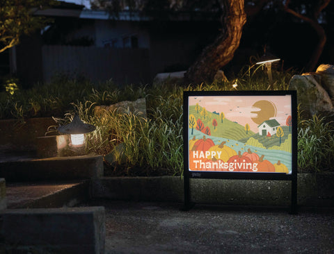 Happy Thanksgiving Scene Yardsy Sign yard sign