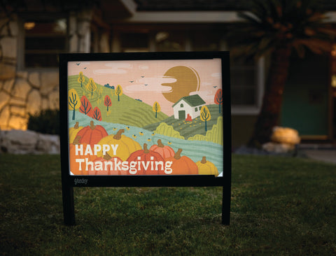 Happy Thanksgiving Scene Yardsy Sign yard sign