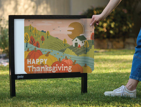 Happy Thanksgiving Scene Yardsy Sign yard sign