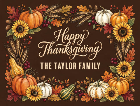 Happy Thanksgiving Wreath Custom Yardsy Sign yard sign