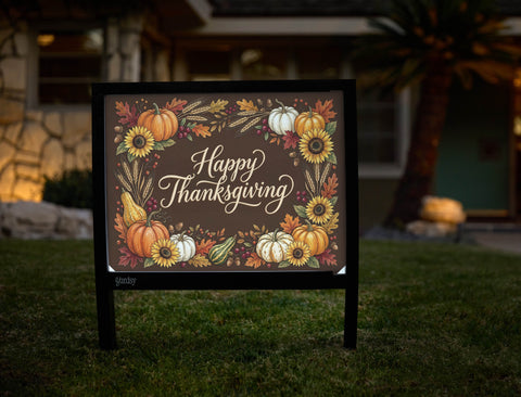 Happy Thanksgiving Wreath Yardsy Sign yard sign
