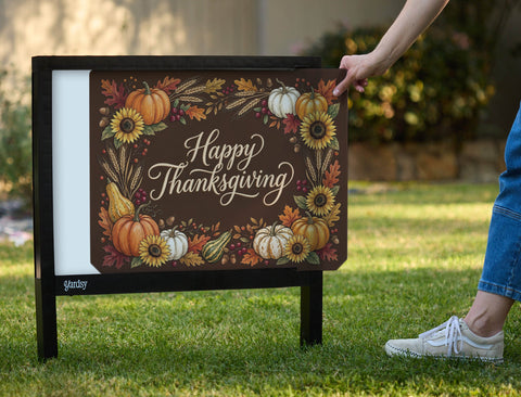 Happy Thanksgiving Wreath Yardsy Sign yard sign