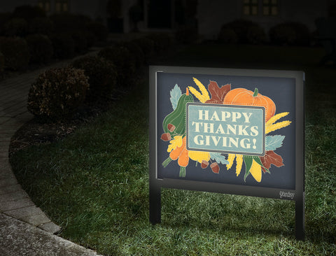 Happy Thanksgiving Yard Sign Walkway