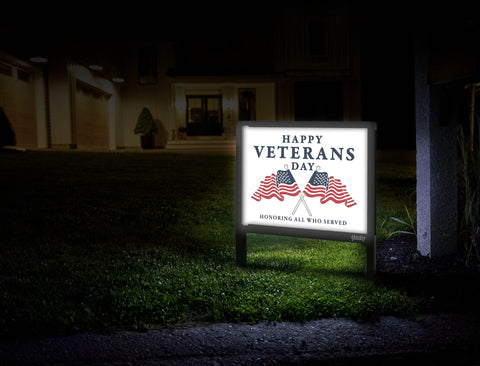 Happy Veterans Day Flags Yardsy Sign Mailbox