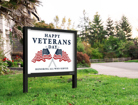 Happy Veterans Day Flags Yardsy Sign Yard
