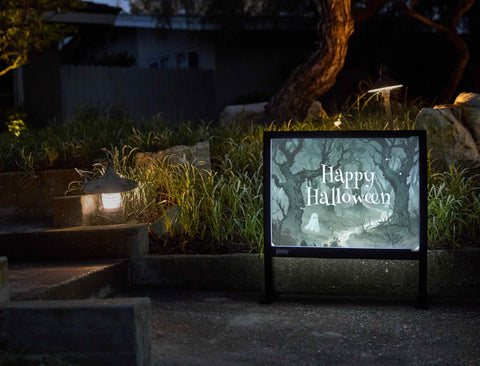 Happy Halloween Ghost Yardsy Sign - Flat Feet