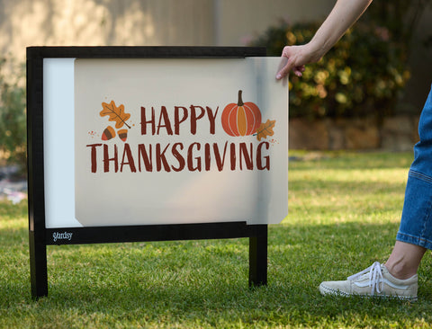 Happy Thanksgiving Pumpkin Yardsy Sign - Interchangeable