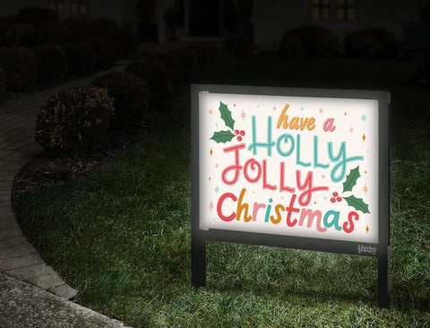 Have A Holly Jolly Christmas Yardsy Sign Walkway