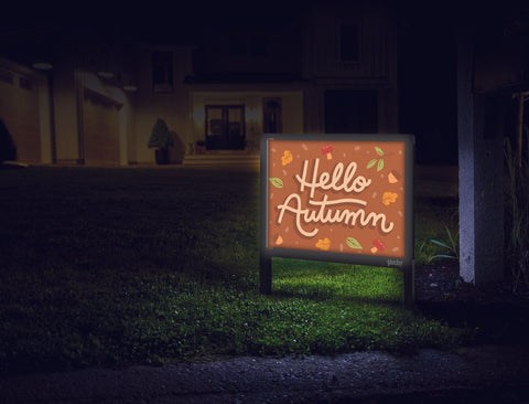 Hello Autumn Greeting Yardsy Sign Mailbox