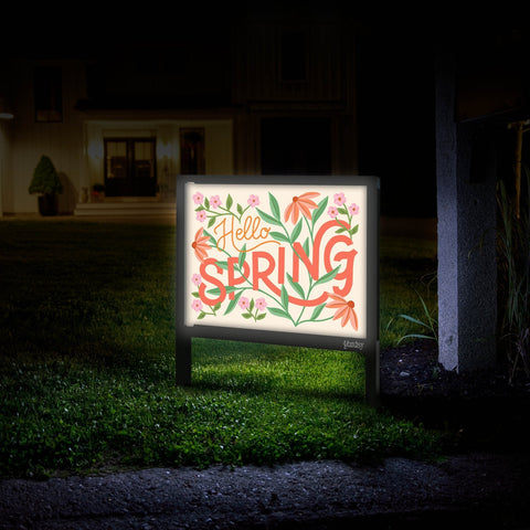 Hello Spring Floral Yardsy Sign Mailbox