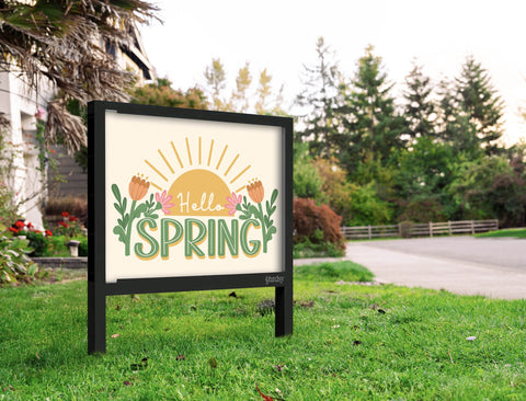 Hello Spring Sun Yardsy Sign Yard