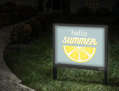 Hello Summer Lemon Yardsy Sign Walkway